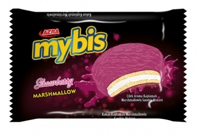 Azra Mybis Marshmellow Sandwich Strawberry Biscuit 18 Gr