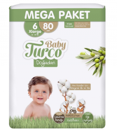 Baby Turco Diapers Mega Pack No 6 80 pcs