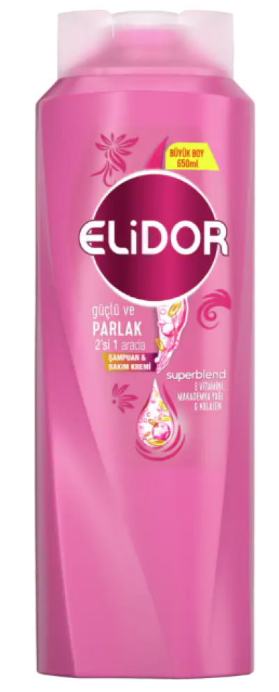 Elidor Strong and Shiny Hair 2 in 1 Shampoo  650 ml