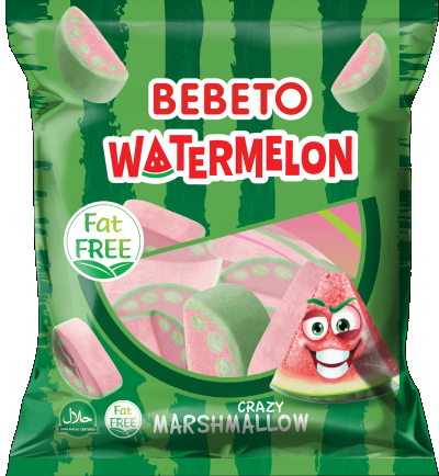 Kervan Gıda Bebeto Marshmallow Candy Watermelon  60 grX12