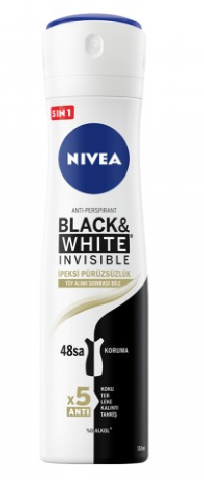 Nivea Deodorant B&W Silky Smooth Spray  150 ml 