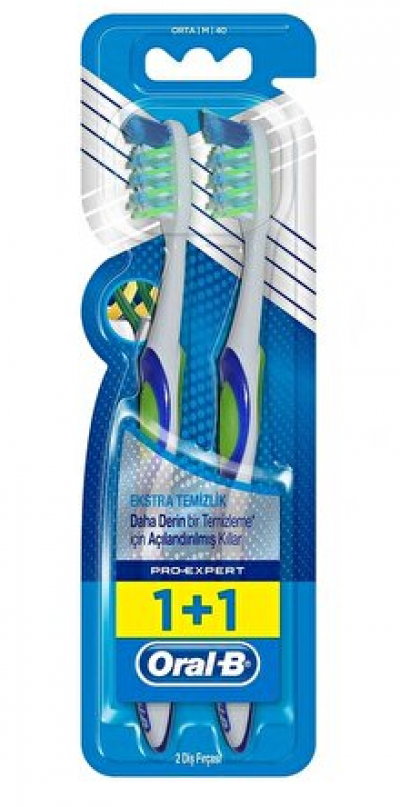 Oral B Pro Expert Extra Clean Medium Toothbrush  1+1 pcs