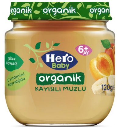 Ülker Hero Baby Organic Apricot Baby Food 120 gr