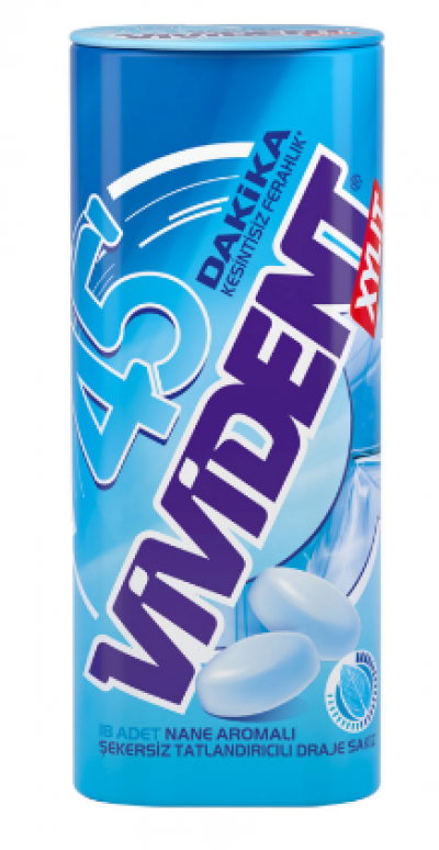Vivident 45 Minutes Gum Dragee Metal Box  21 gr