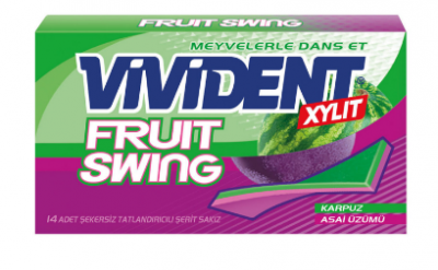 Vivident Fruit Swing Watermelon&Asai Grape Flavored Gum  26 gr