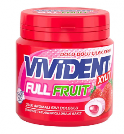 Vivident Full Fruit Strawberry Gum  90 gr